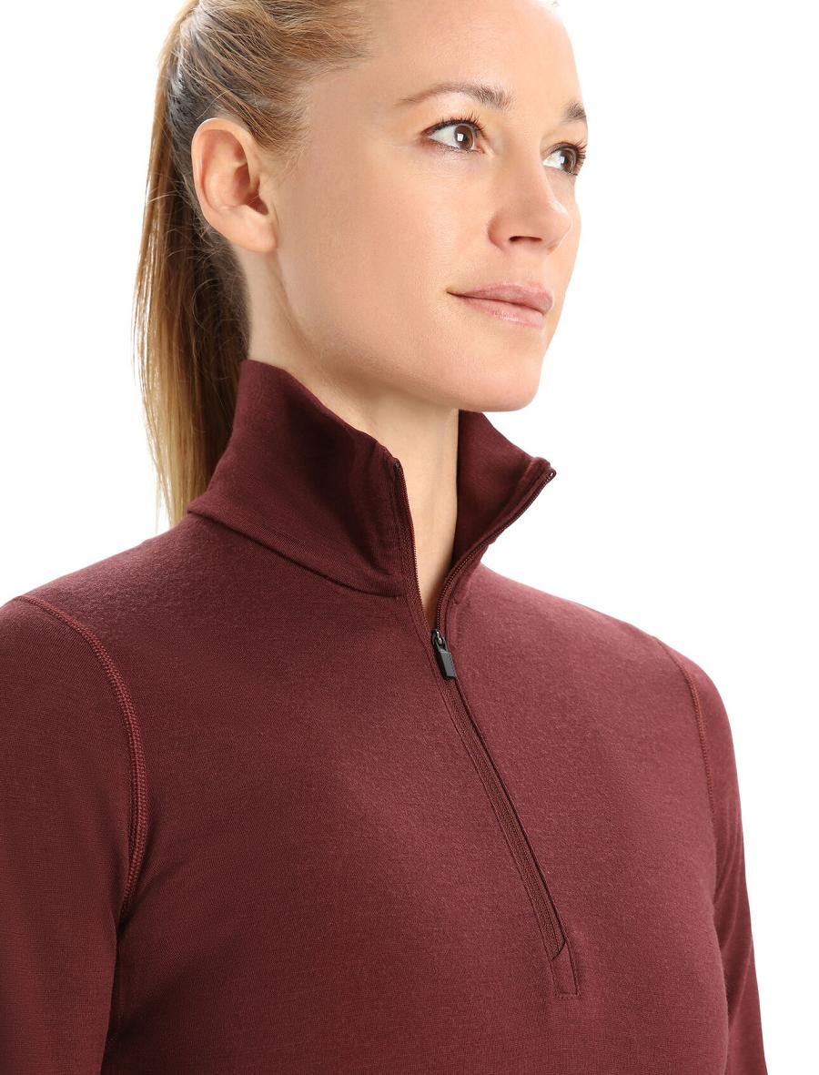 Icebreaker Merino 200 Oasis Long Sleeve Half Zip Thermal Top Naisten Base Layers Punainen | FI 1902QMAZ